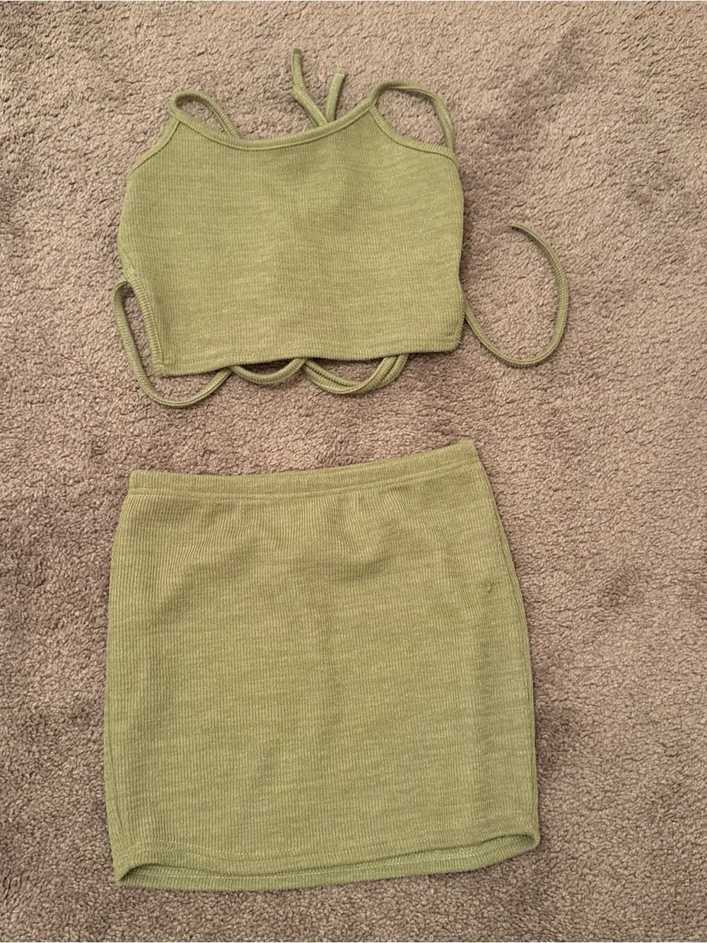 Women’s Olive Green Knit Matching set